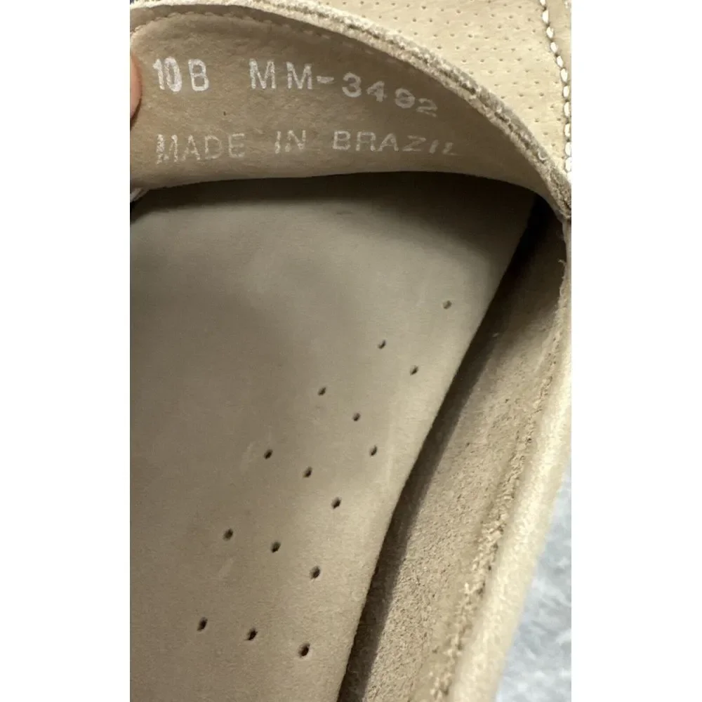 Massimo Matteo Womens‎ Perf Venetian Driver Cinza Nubuck Beige Sz 10B